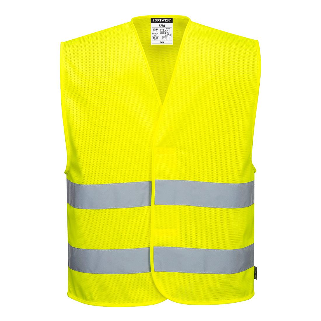 Hi-Vis Mesh Two Band Vest - Yellow