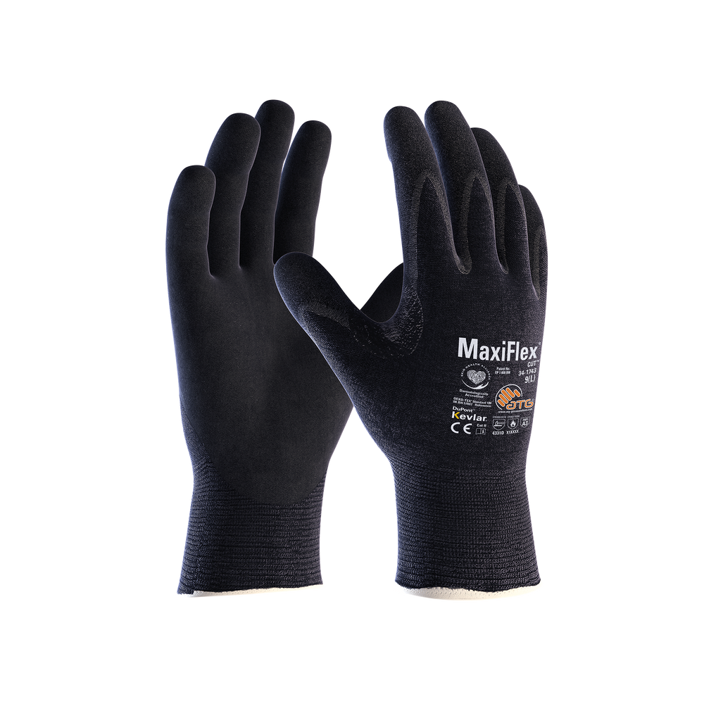 MaxiFlex Cut Kevlar 3D Gloves - Black