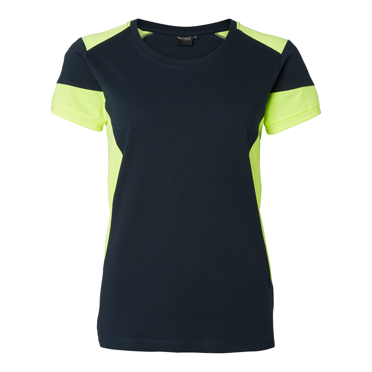 211 T-shirt w - Navy/fluorescent yellow