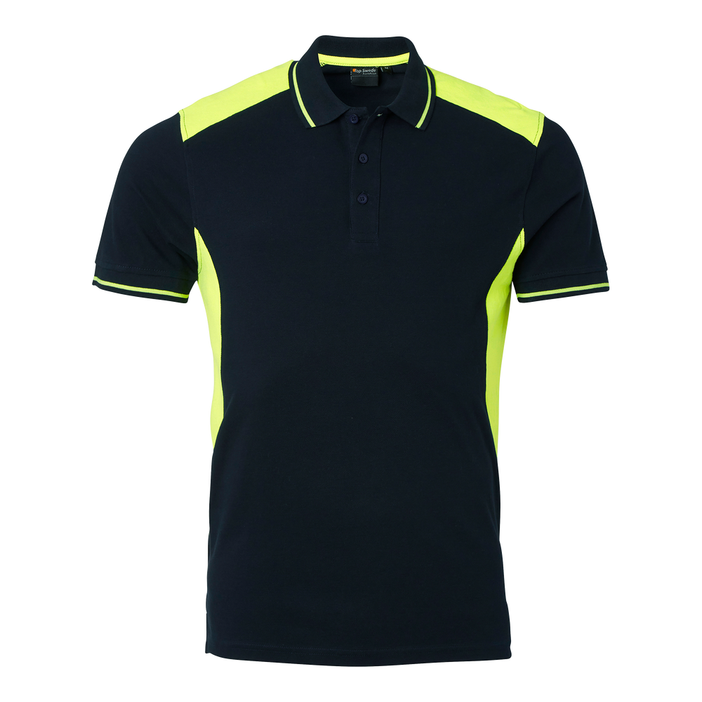 213 Polo - Navy/fluorescent yellow