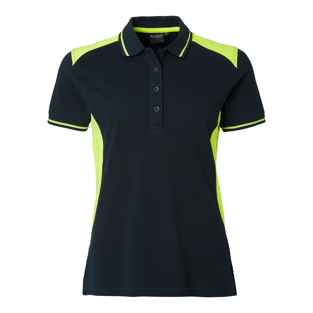 214 Polo w - Navy/fluorescent yellow