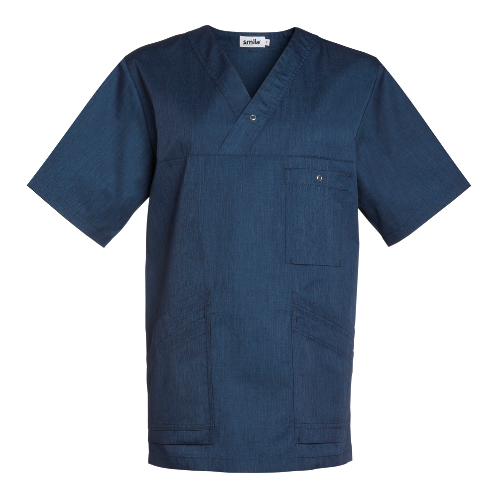 Malte V-Tunic - Blue melange