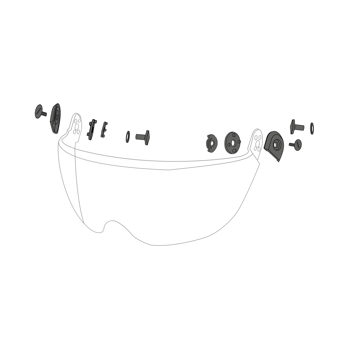 Theia Visor Screws Helmet Acc - Black