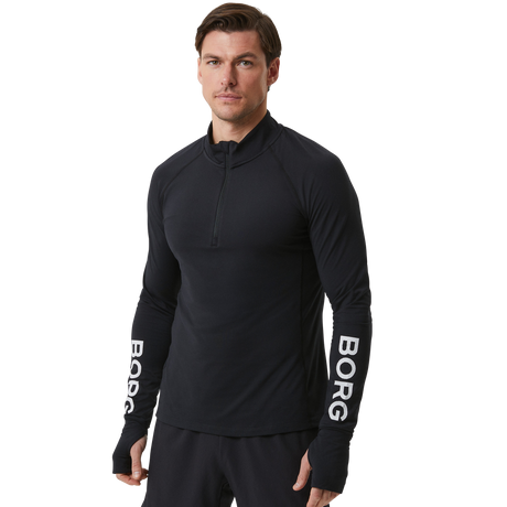 Borg Half Zip Sweat - Black
