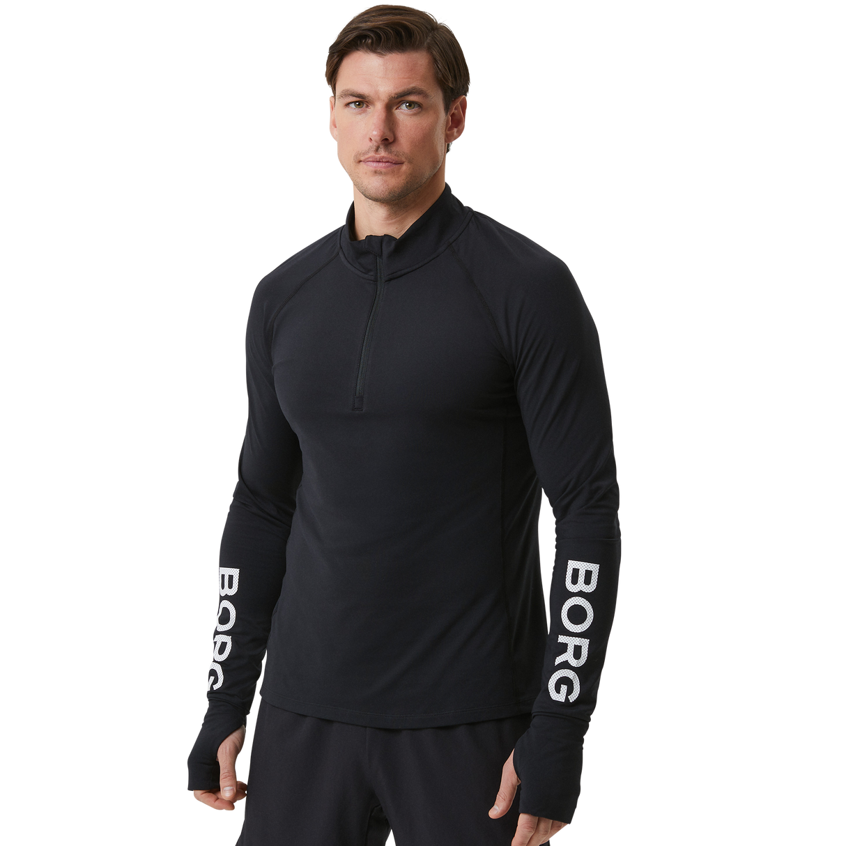 Borg Half Zip Sweat - Black
