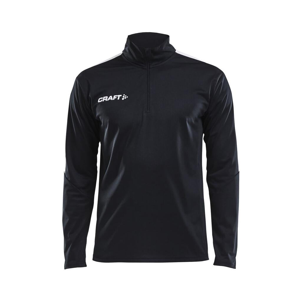 Progress Halfzip Ls Tee M - Black/White - Front