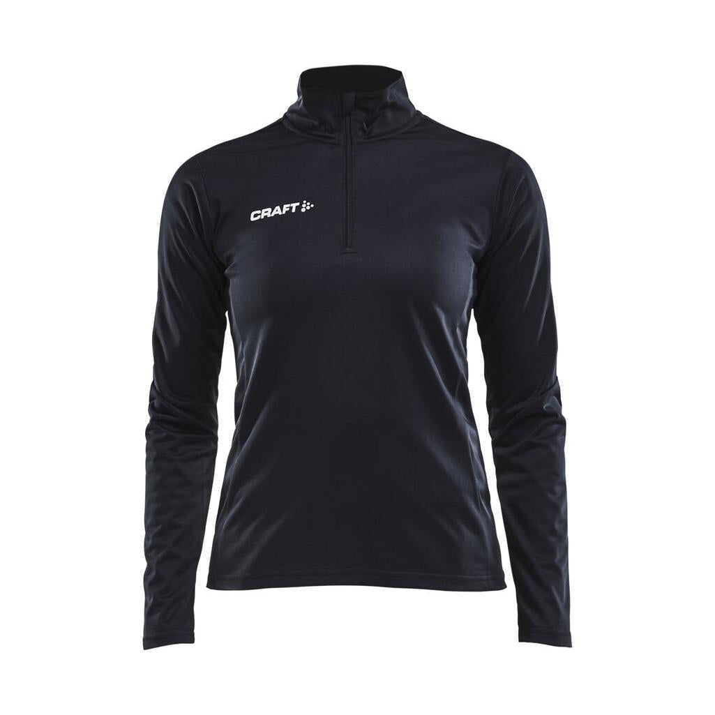 Progress Halfzip Ls Tee W - Black/White - Front