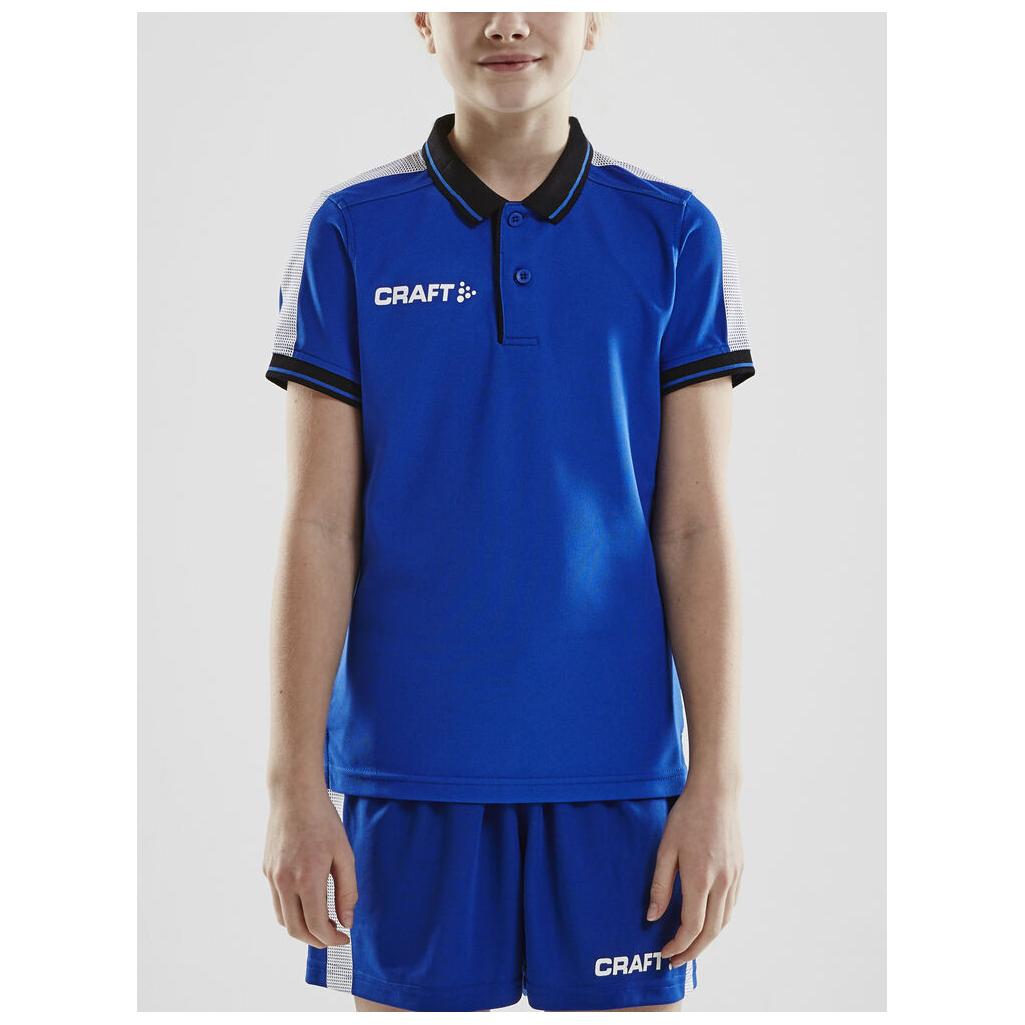Pro Control Poloshirt Jr - Cobolt/Black - Closeup 1