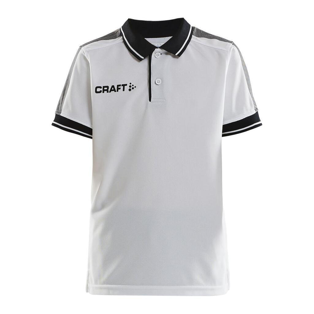 Pro Control Poloshirt Jr - White/Black - Front