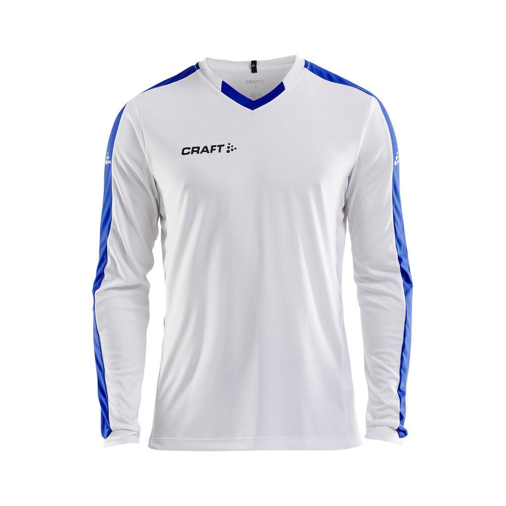 Progress Jersey Contrast Ls M - White/Club Cobolt - Front