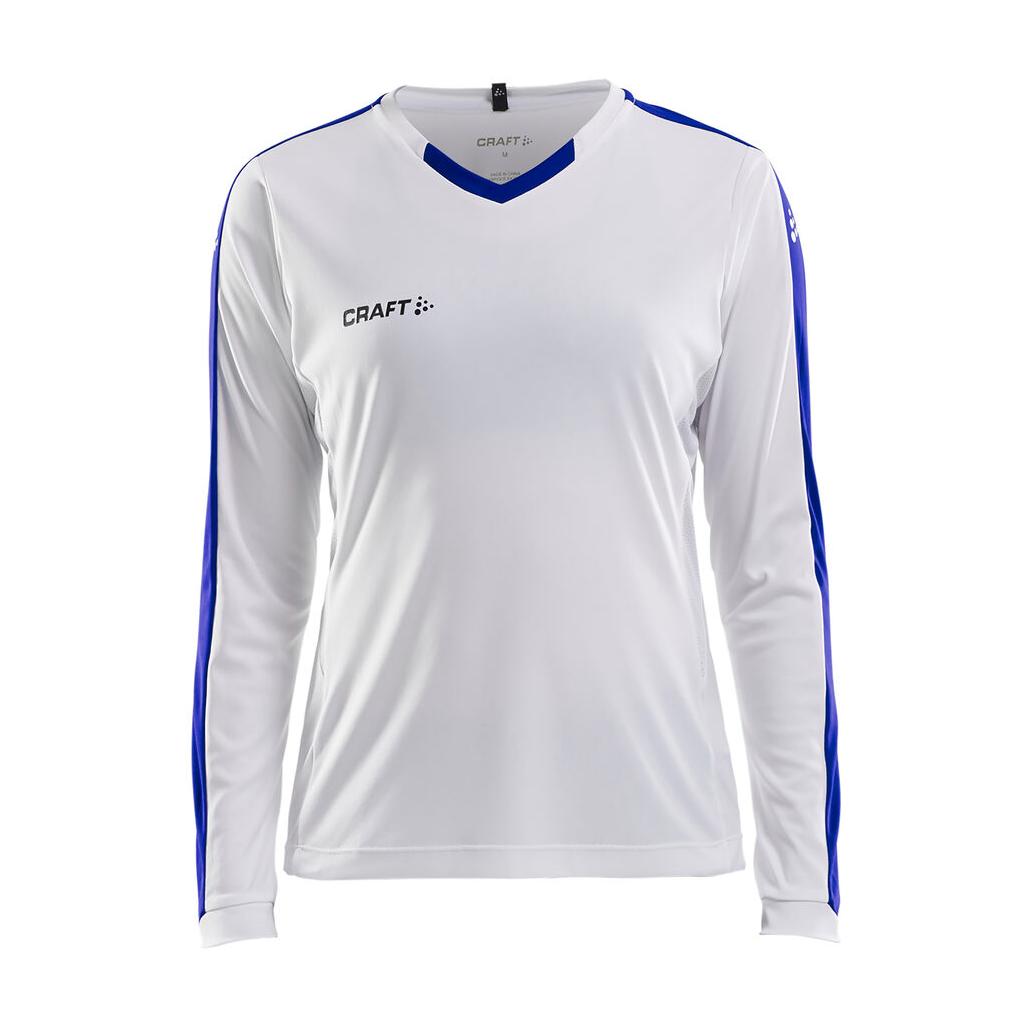 Progress Jersey Contrast Ls W - White/Club Cobolt - Front