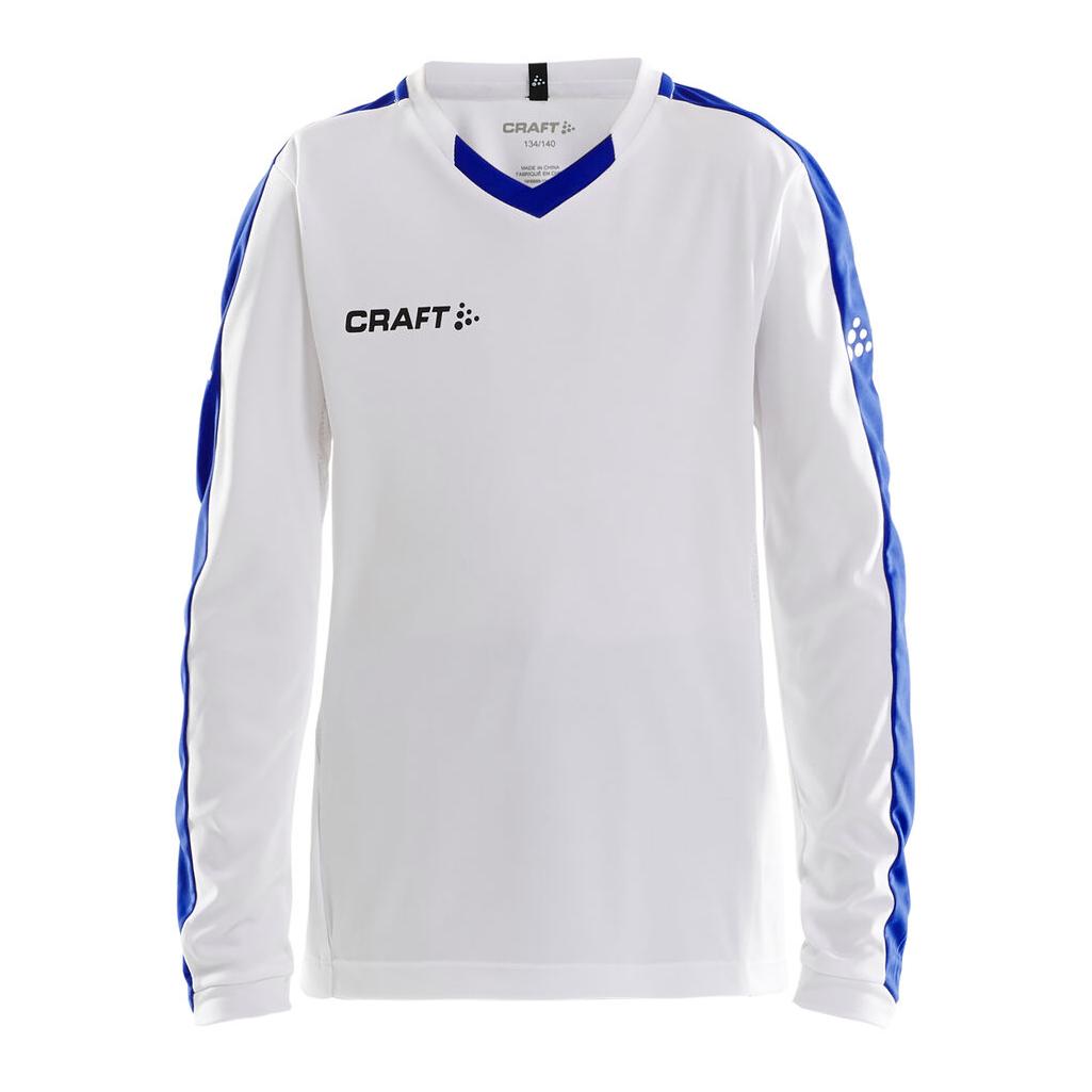 Progress Jersey Contrast Ls Jr - White/Club Cobolt - Front