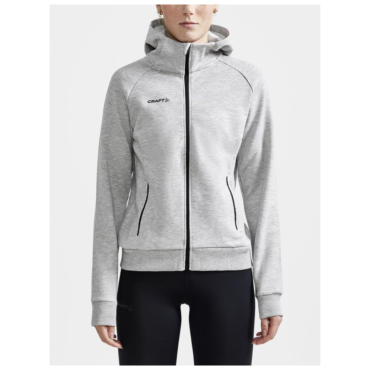 Core Soul Full Zip Hood W - Grey Melange - Closeup 1