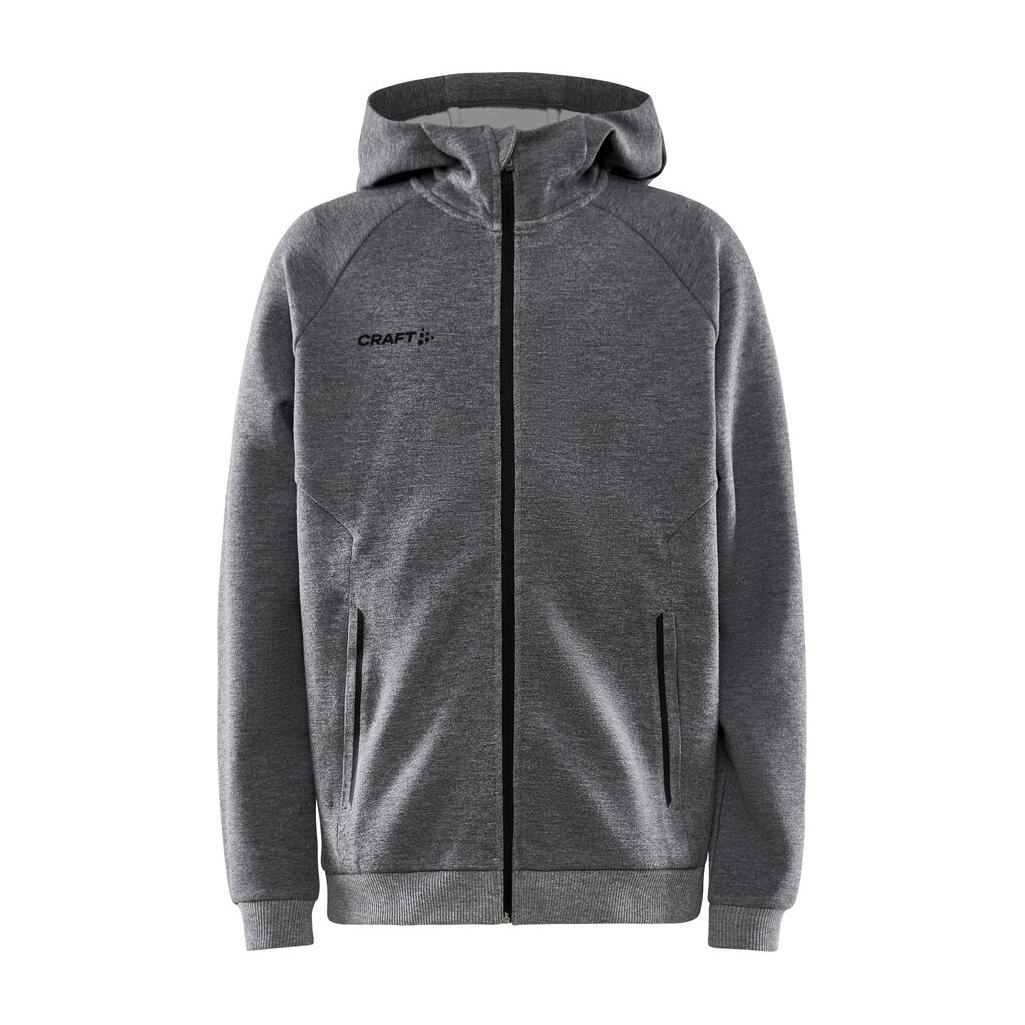 Core Soul Full Zip Hood Jr - Dark Grey Melange - Front