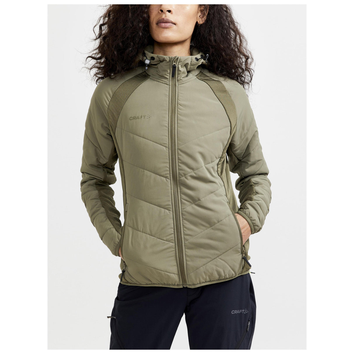 Adv Explore Hybrid Jacket W - Dark Green - Closeup 1