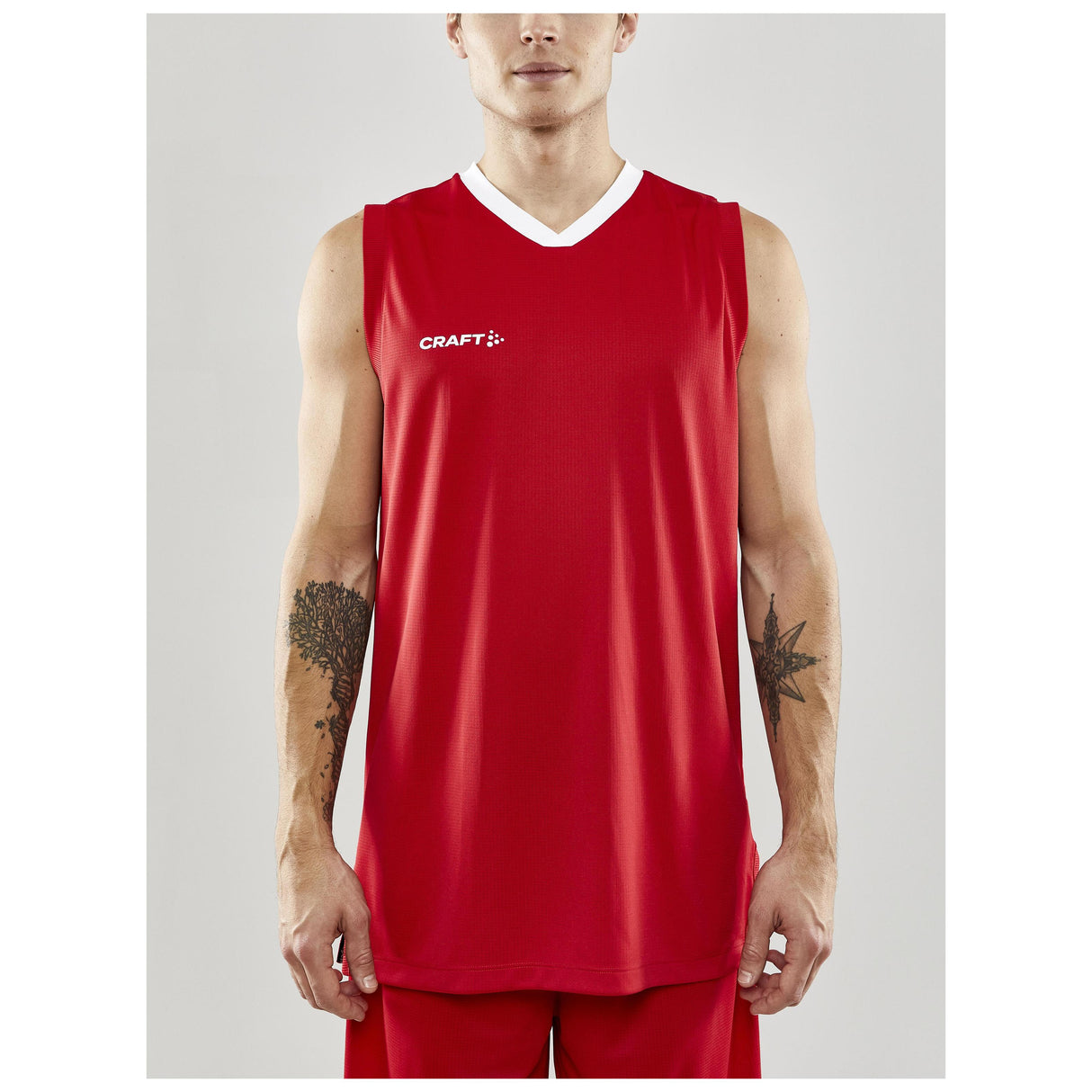 Progress Basket Singlet M - Red - Closeup 1