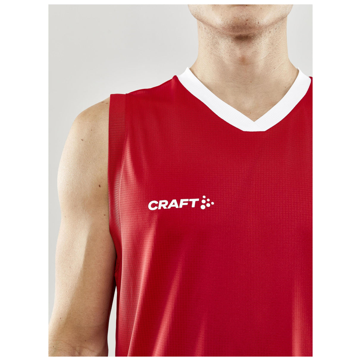 Progress Basket Singlet M - Red - Closeup 4