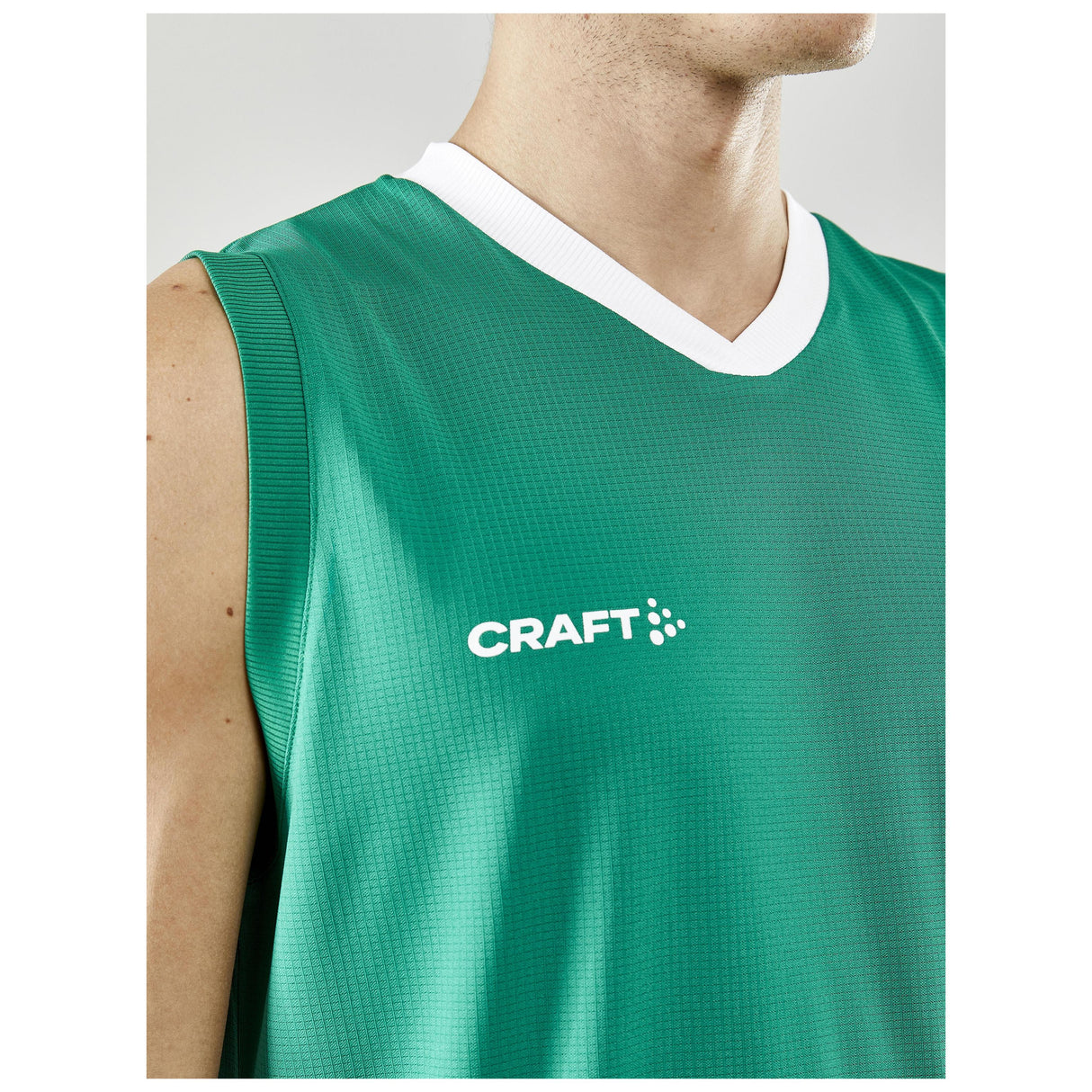 Progress Basket Singlet M - Green - Closeup 4