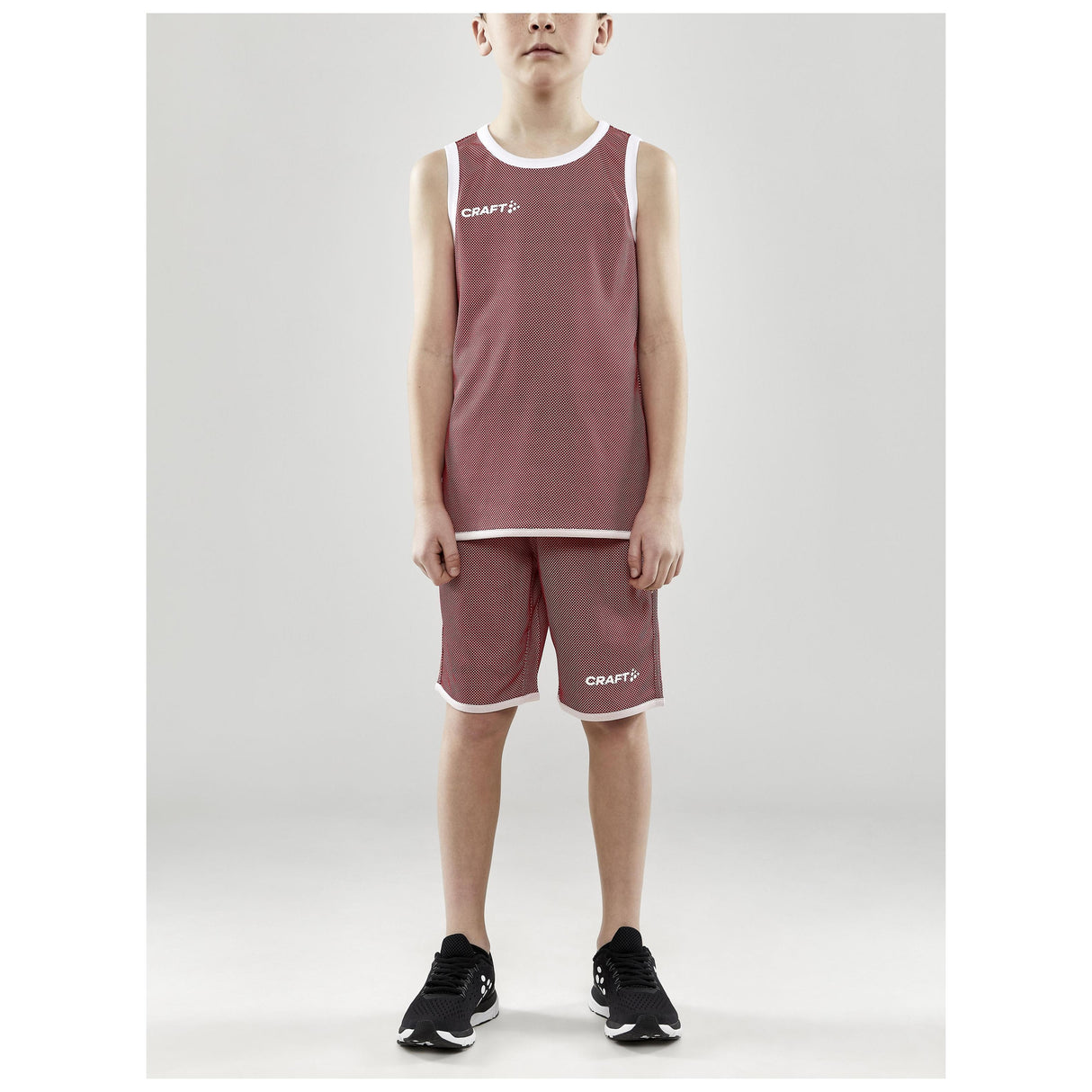 Progress Reversible Singlet Jr - Red/White - Closeup 7