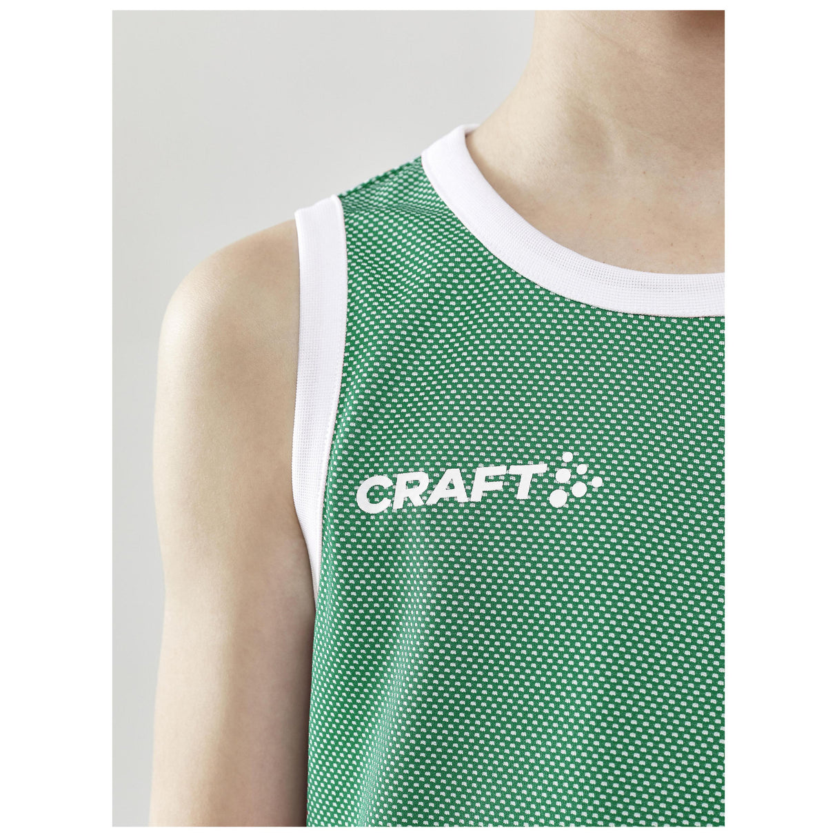 Progress Reversible Singlet Jr - Green/White - Closeup 6