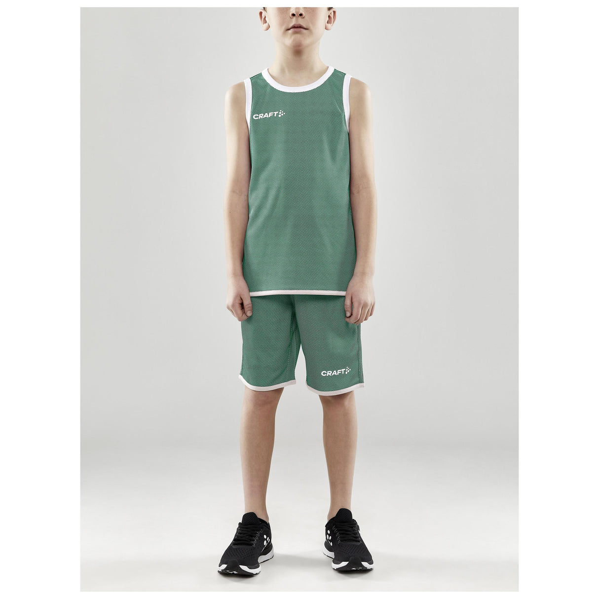 Progress Reversible Singlet Jr - Green/White - Closeup 7
