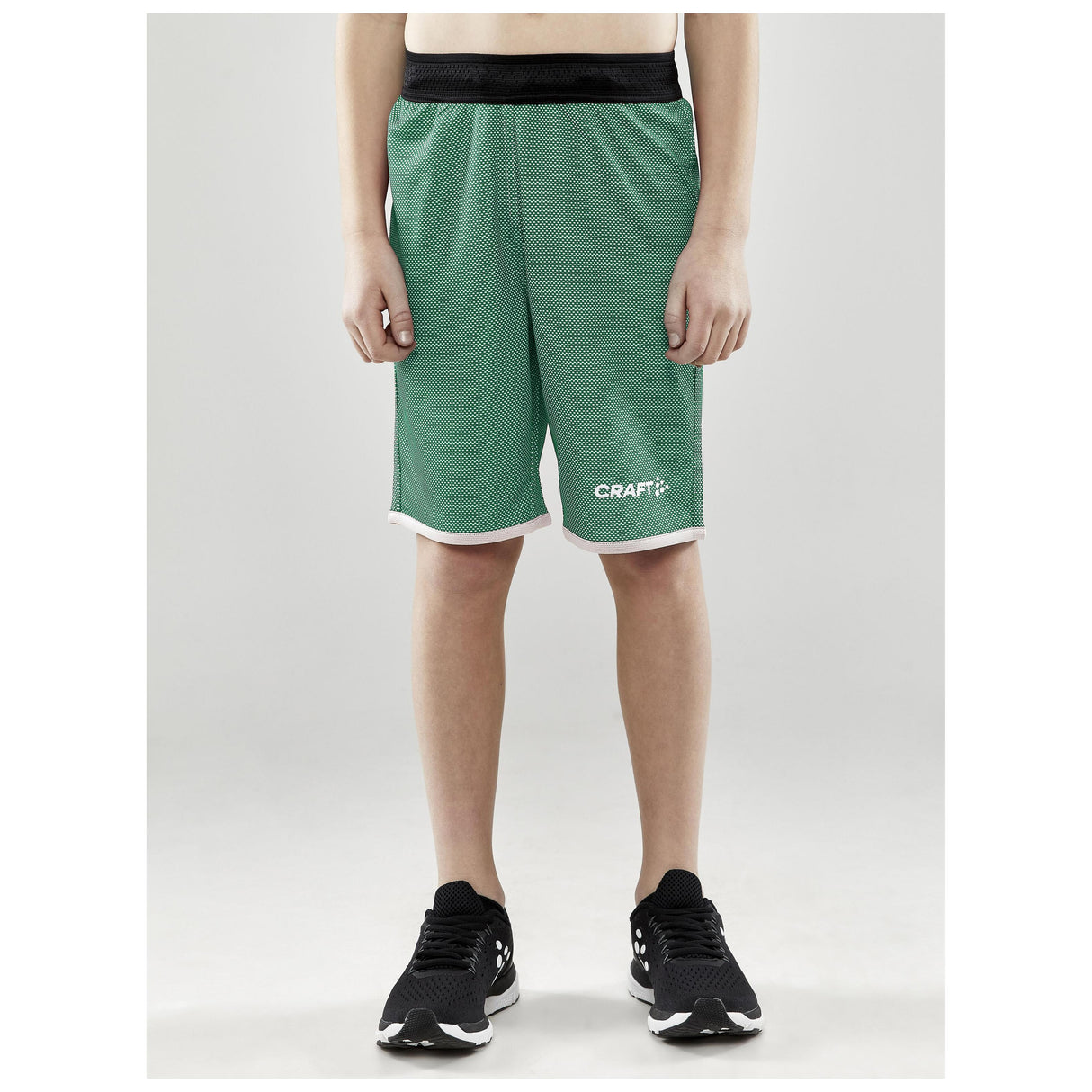 Progress Reversible Shorts Jr - Green/White - Closeup 1