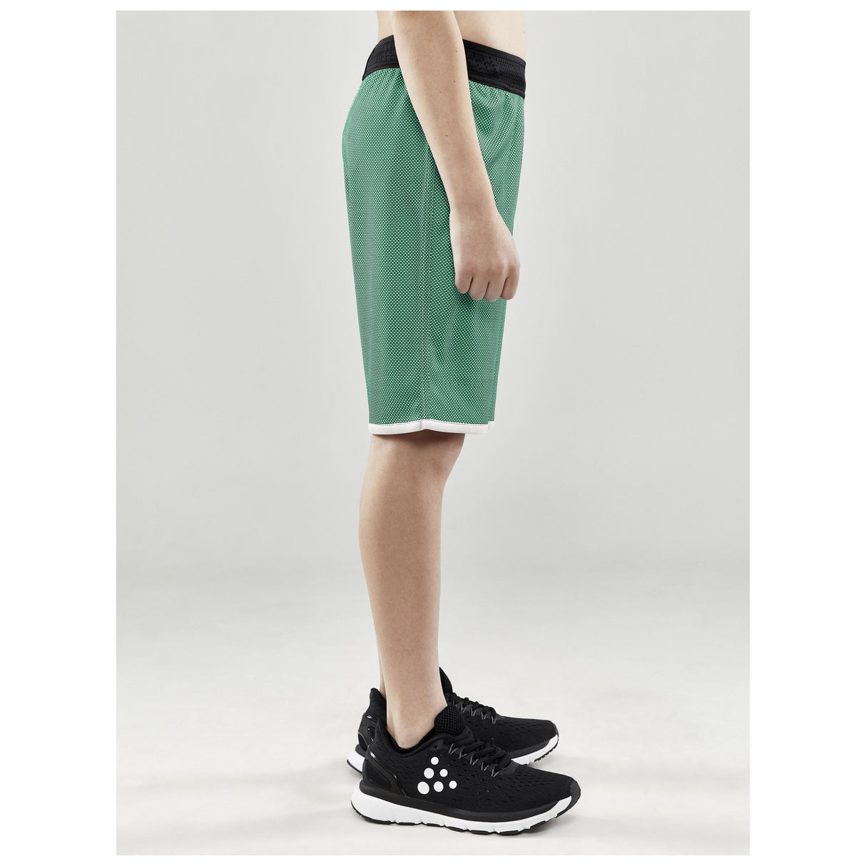 Progress Reversible Shorts Jr - Green/White - Closeup 2