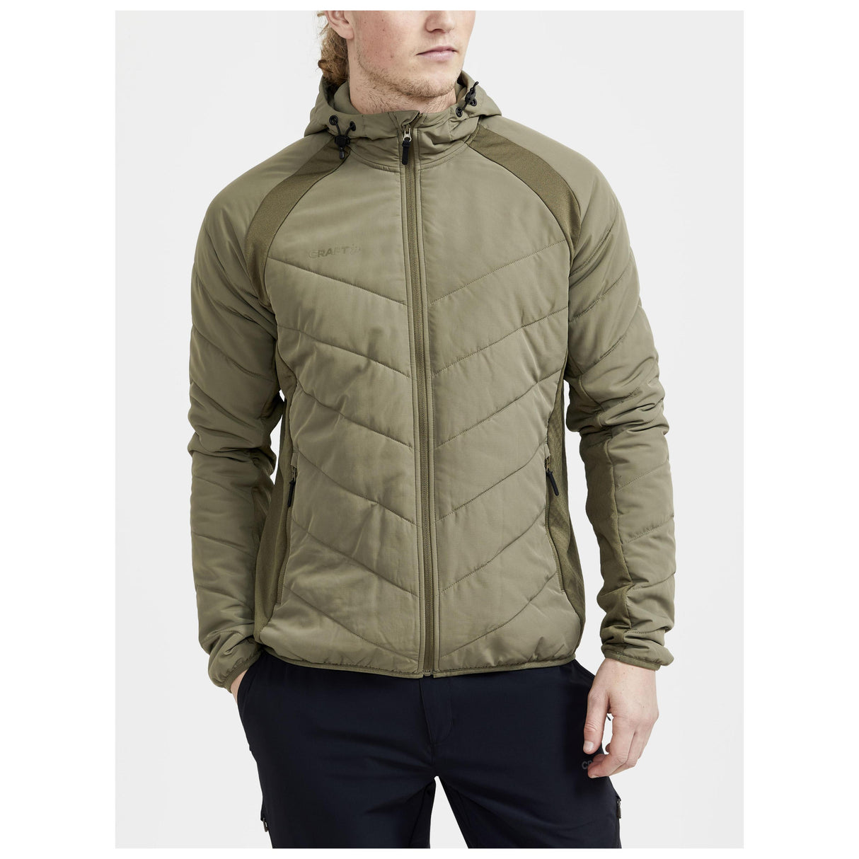 Adv Explore Hybrid Jacket M - Dark Green - Closeup 1