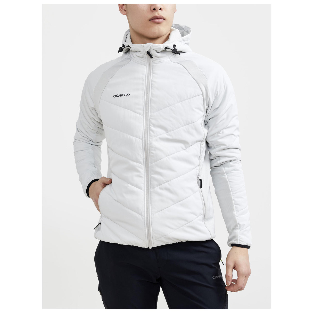 Adv Explore Hybrid Jacket M - Ash - Closeup 1