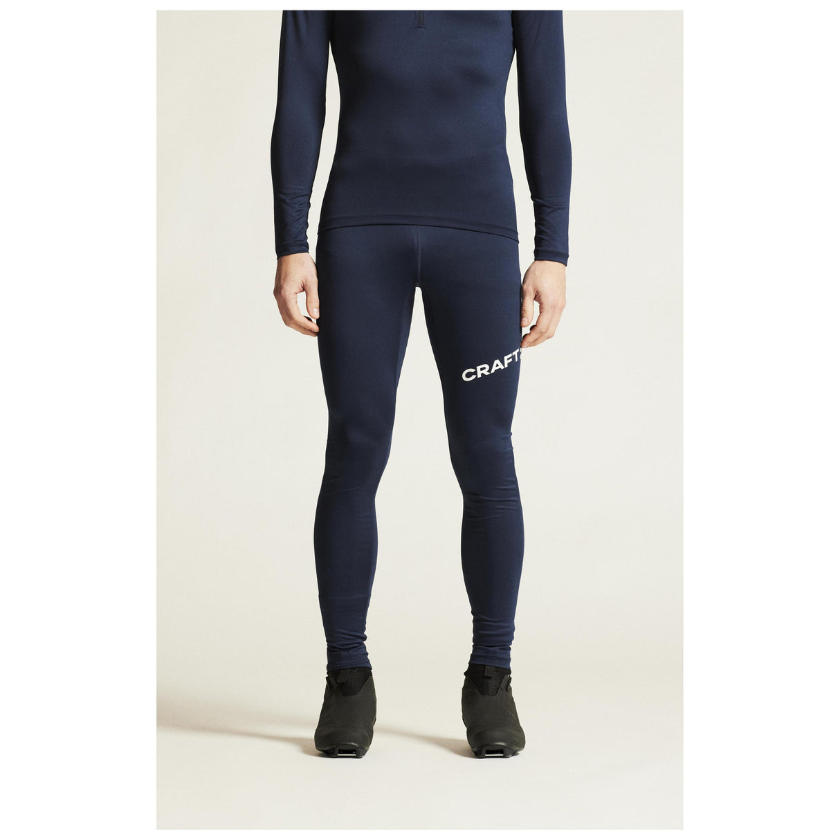 Adv Nordic Ski Club Tights M - Dark Blue/White - Closeup 5