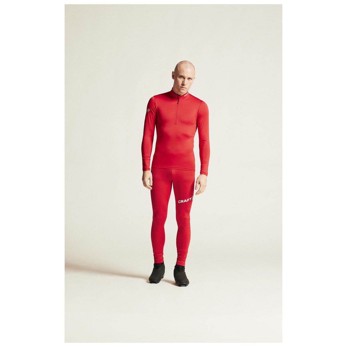 Adv Nordic Ski Club Tights M - Red/White - Closeup 1