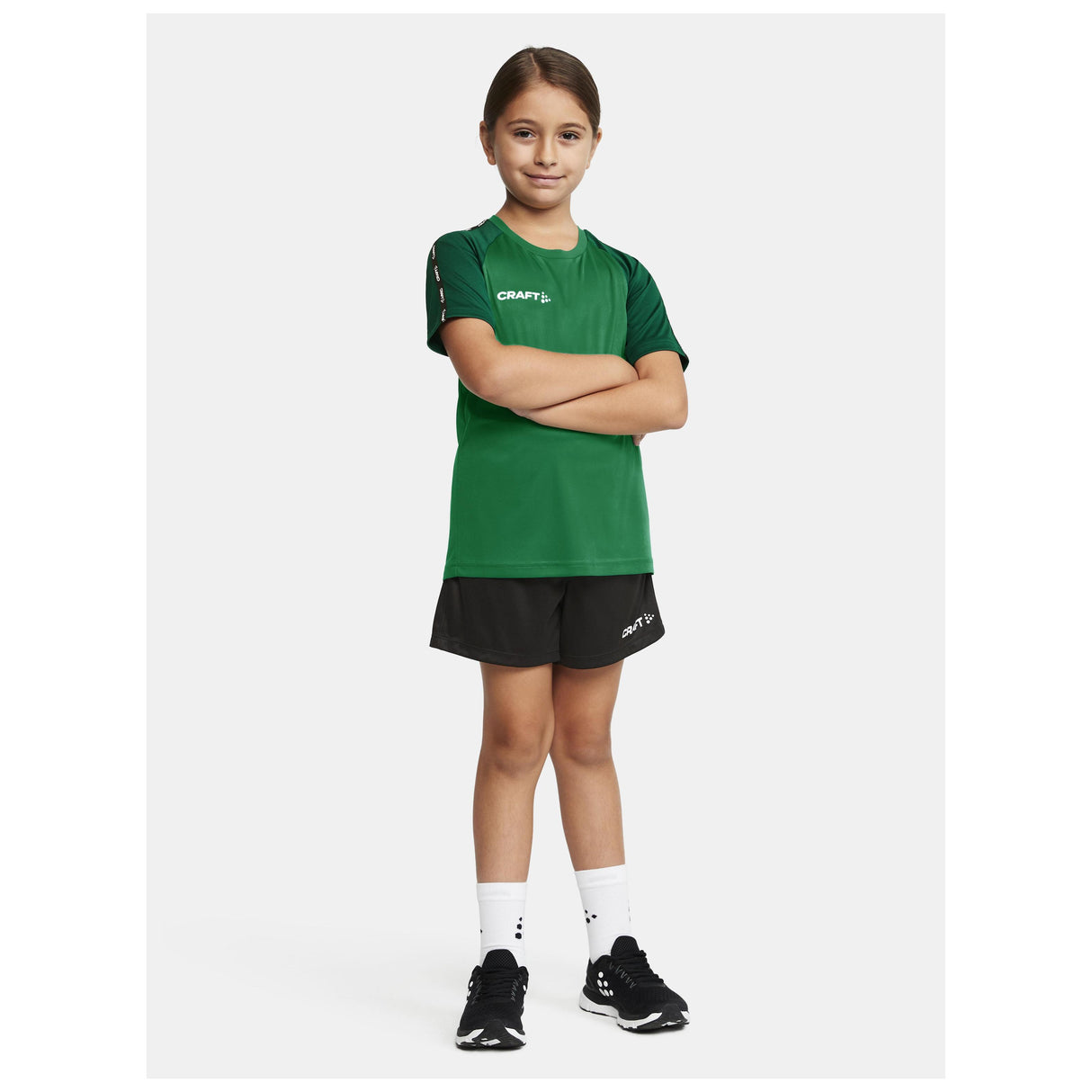Squad Go Contrast Jersey Jr - Green/Ivy - Closeup 5