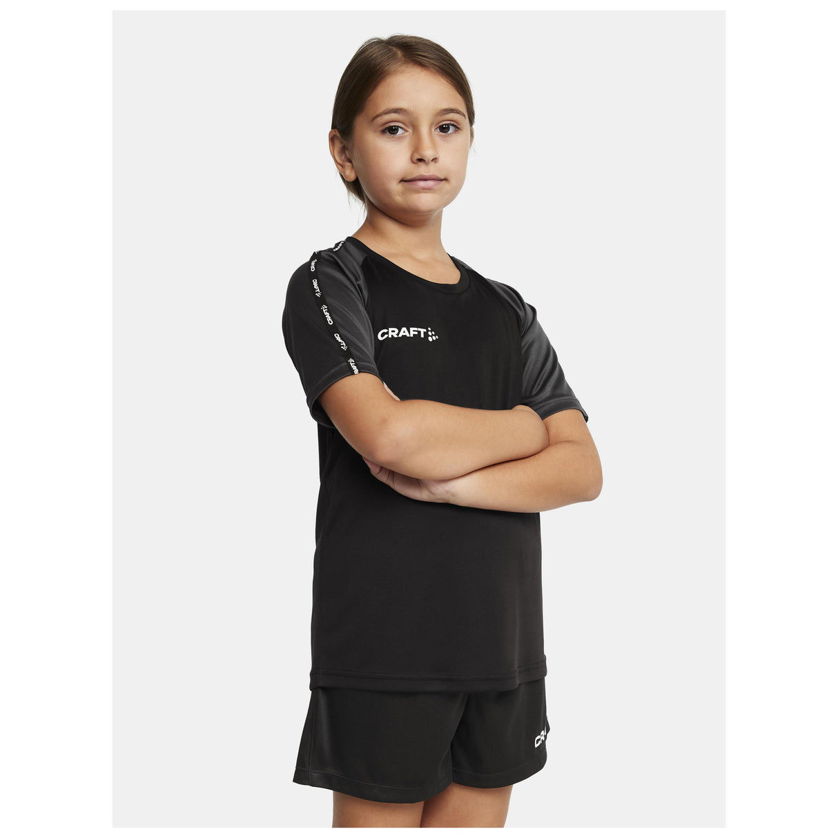 Squad Go Contrast Jersey Jr - Black - Closeup 1