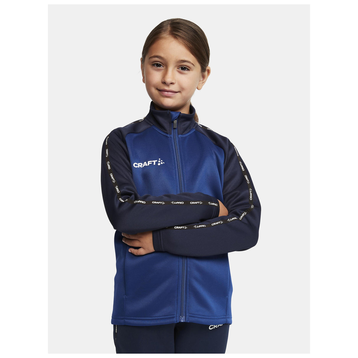 Squad 2.0 Full Zip Jr - Club Cobolt/Navy - Closeup 1