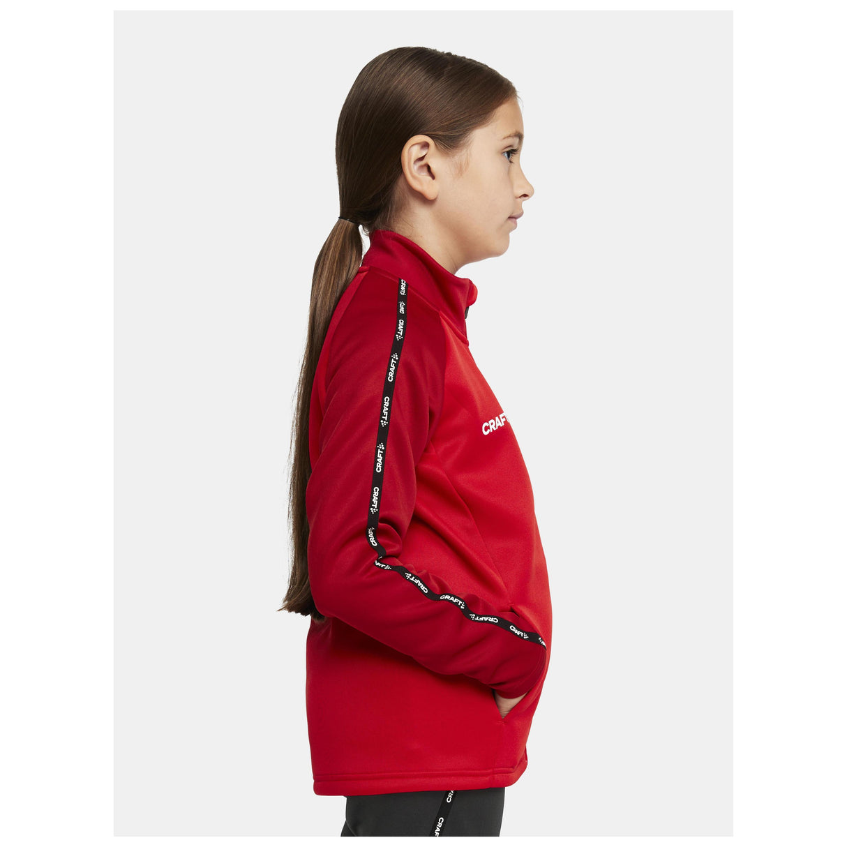 Squad 2.0 Full Zip Jr - Red - Closeup 2