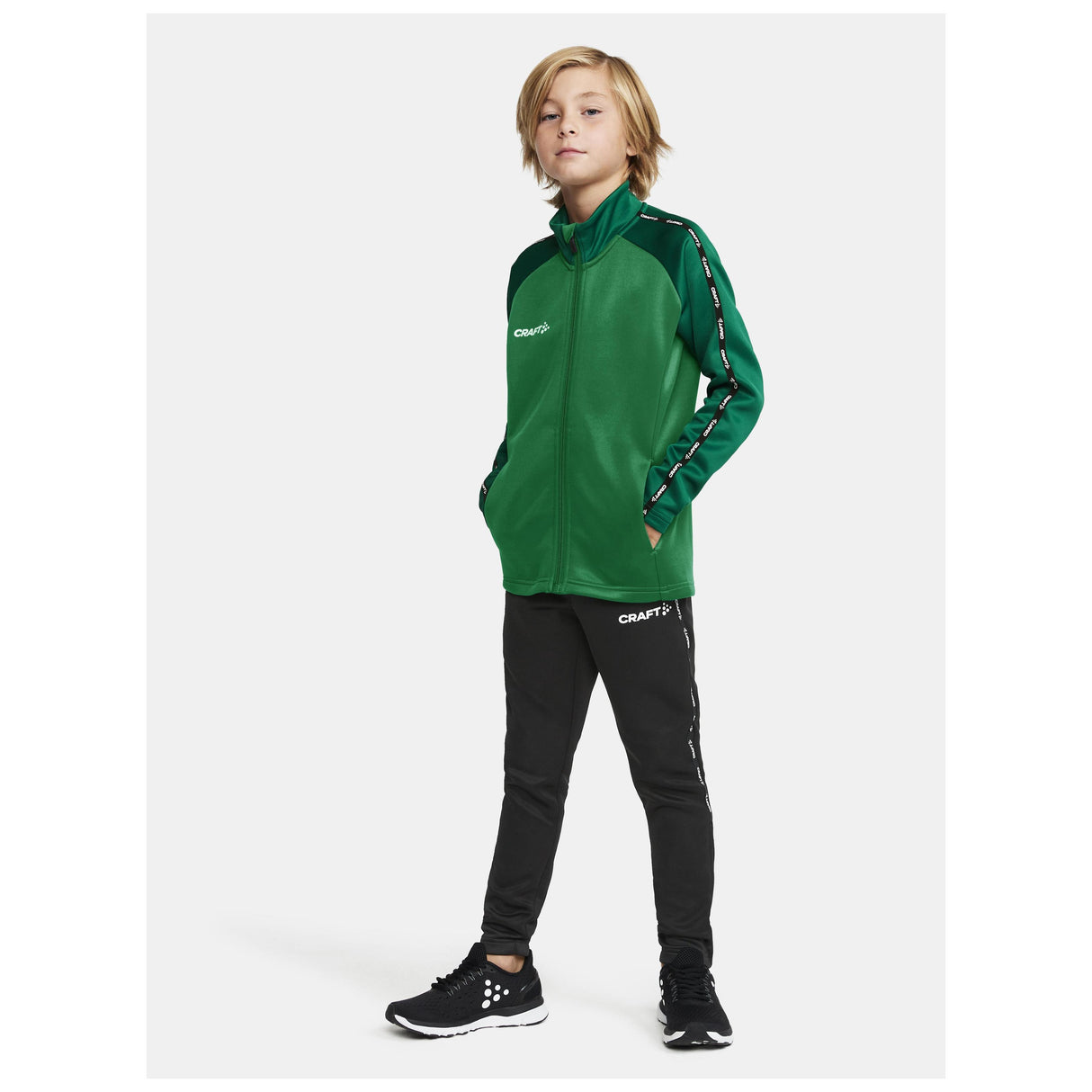 Squad 2.0 Full Zip Jr - Green/Ivy - Closeup 5
