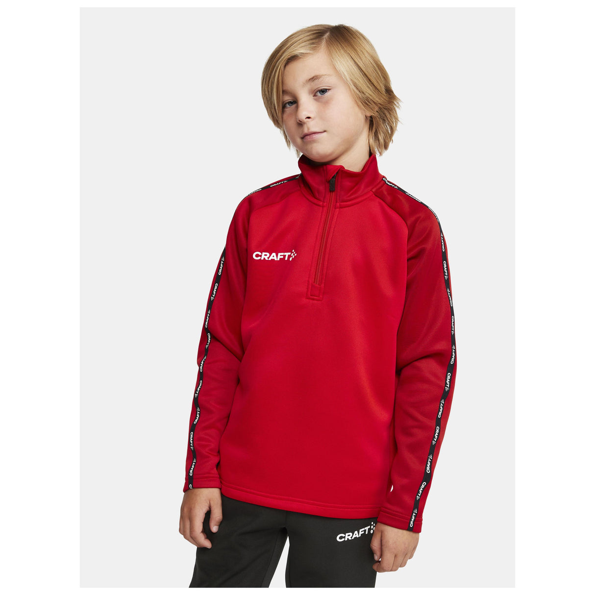 Squad 2.0 Half Zip Jr - Red - Closeup 1