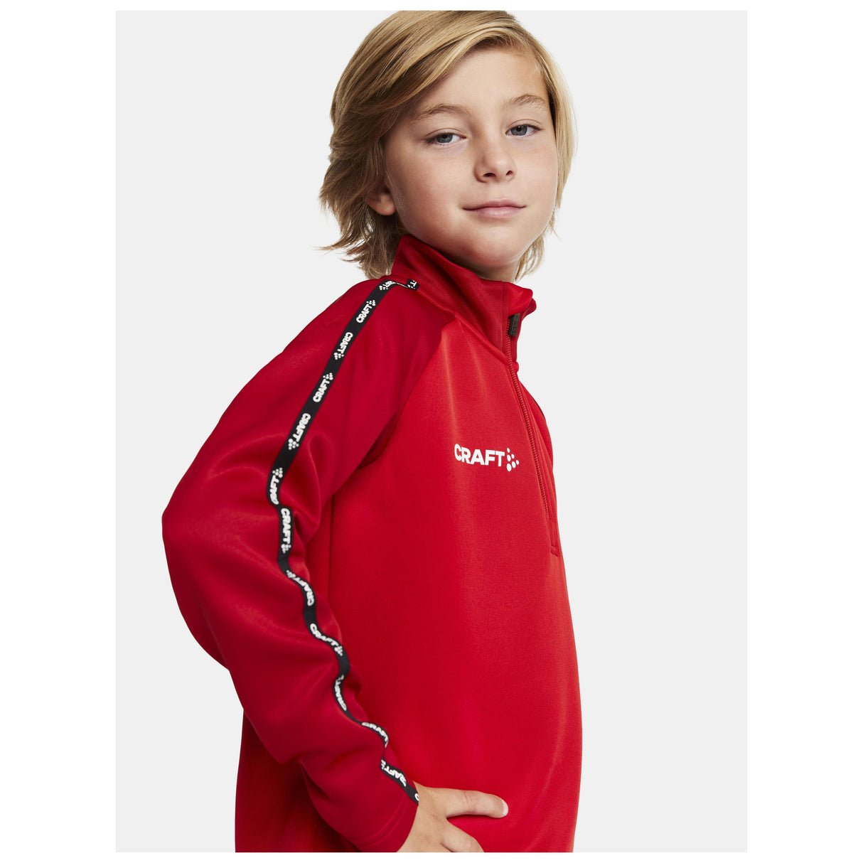 Squad 2.0 Half Zip Jr - Red - Closeup 4