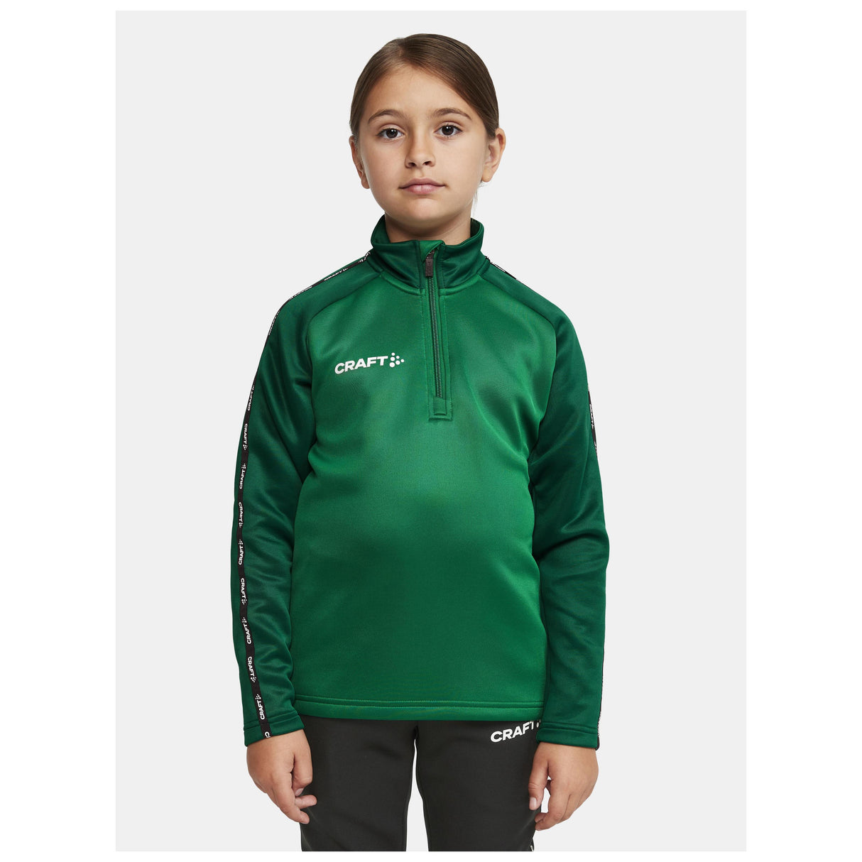 Squad 2.0 Half Zip Jr - Green/Ivy - Closeup 1