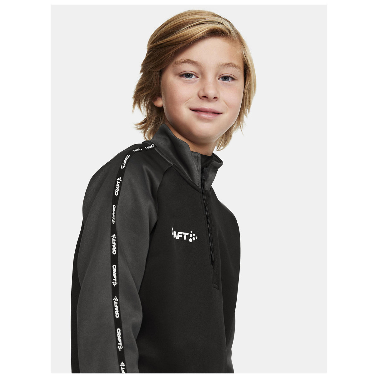 Squad 2.0 Half Zip Jr - Black - Closeup 4