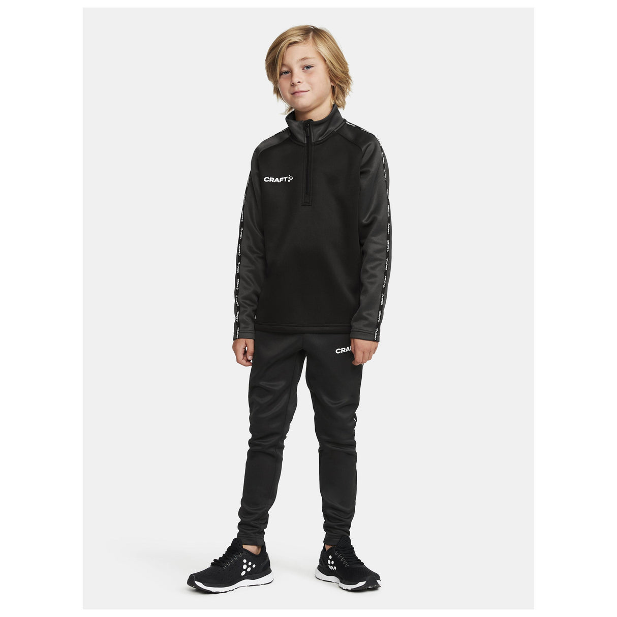 Squad 2.0 Half Zip Jr - Black - Closeup 5