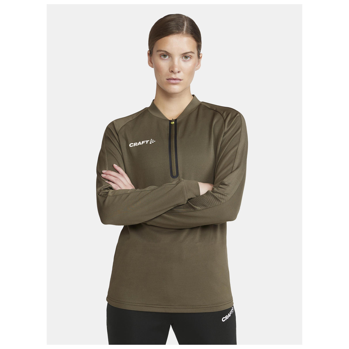 Extend Half Zip W - Dark Green - Closeup 1