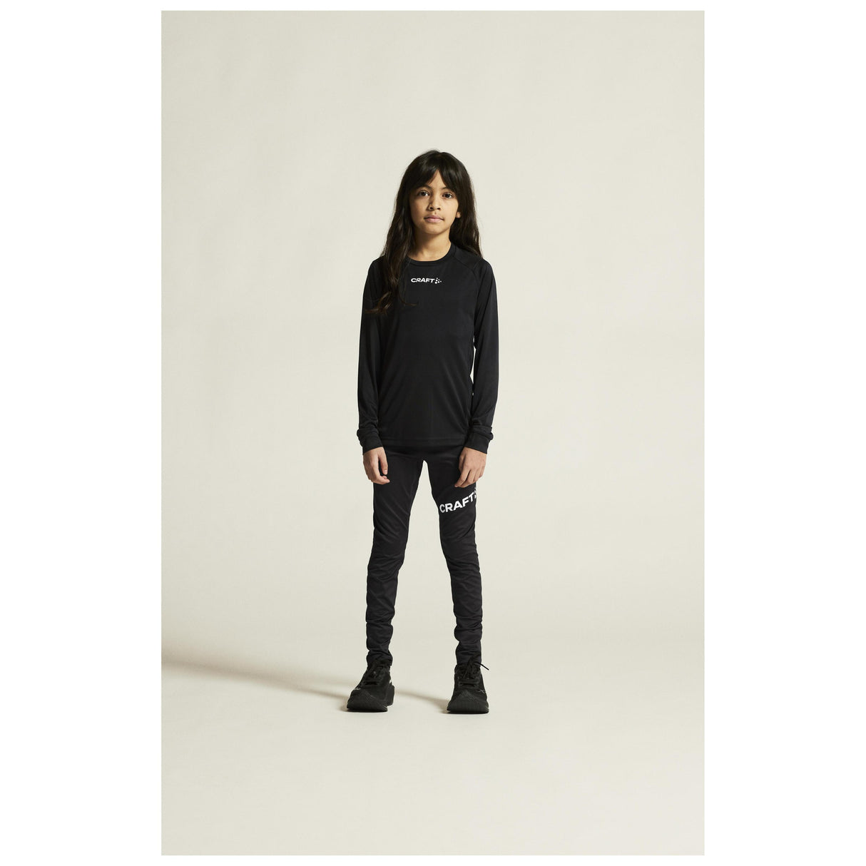 Adv Nordic Ski Club Tights Jr - Black/White - Closeup 1