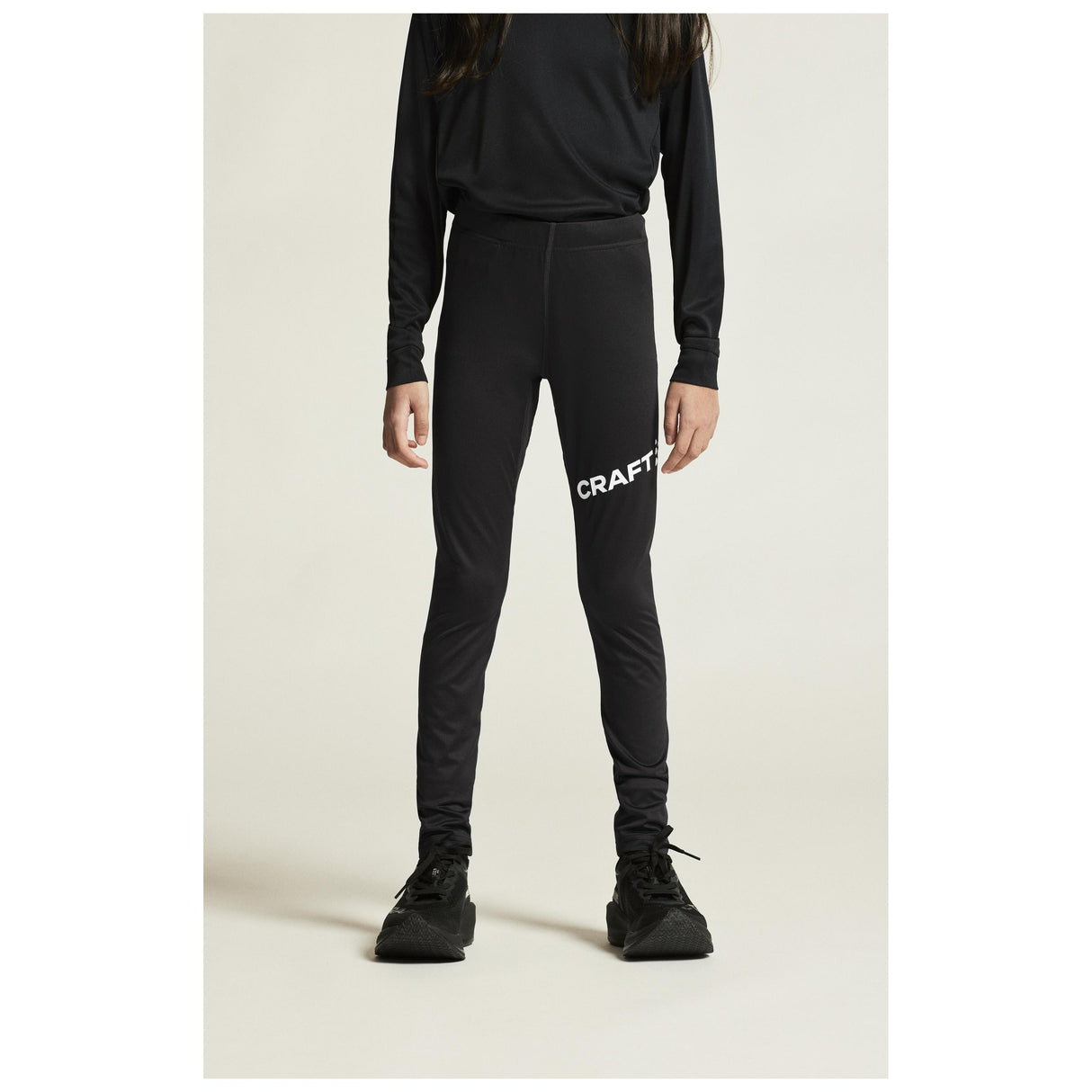 Adv Nordic Ski Club Tights Jr - Black/White - Closeup 5