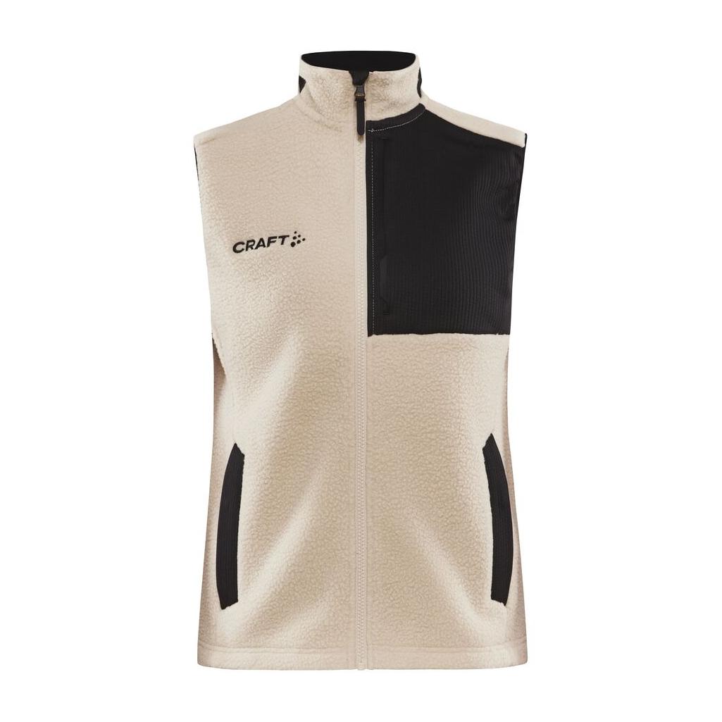 Adv Explore Pile Fleece Vest W - Beige/Black - Front