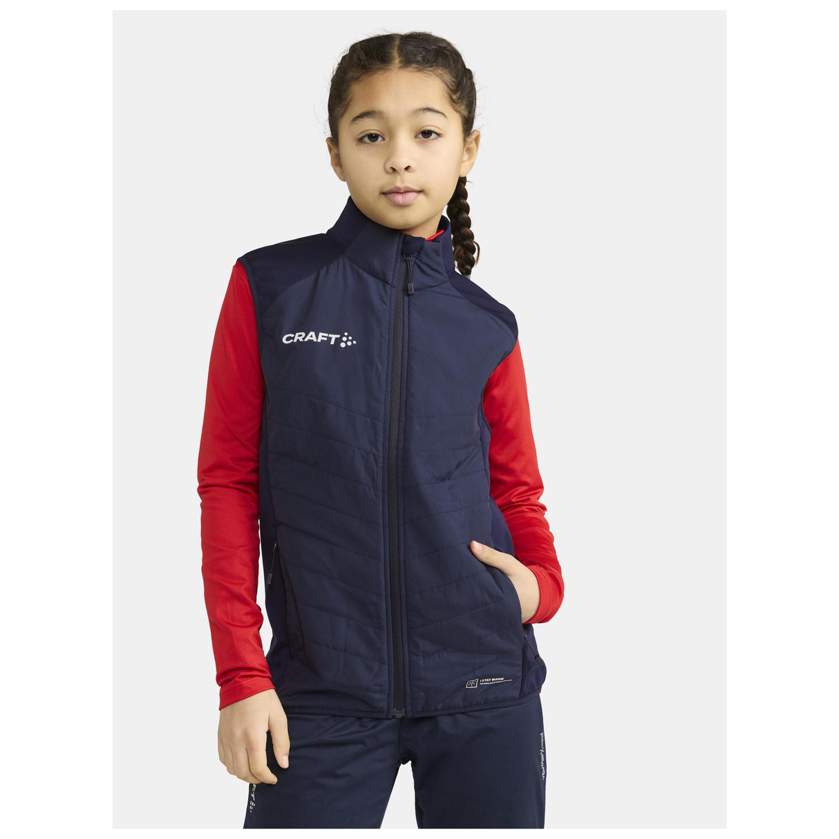 Adv Nordic Ski Club Vest Jr - Dark Blue - Closeup 1