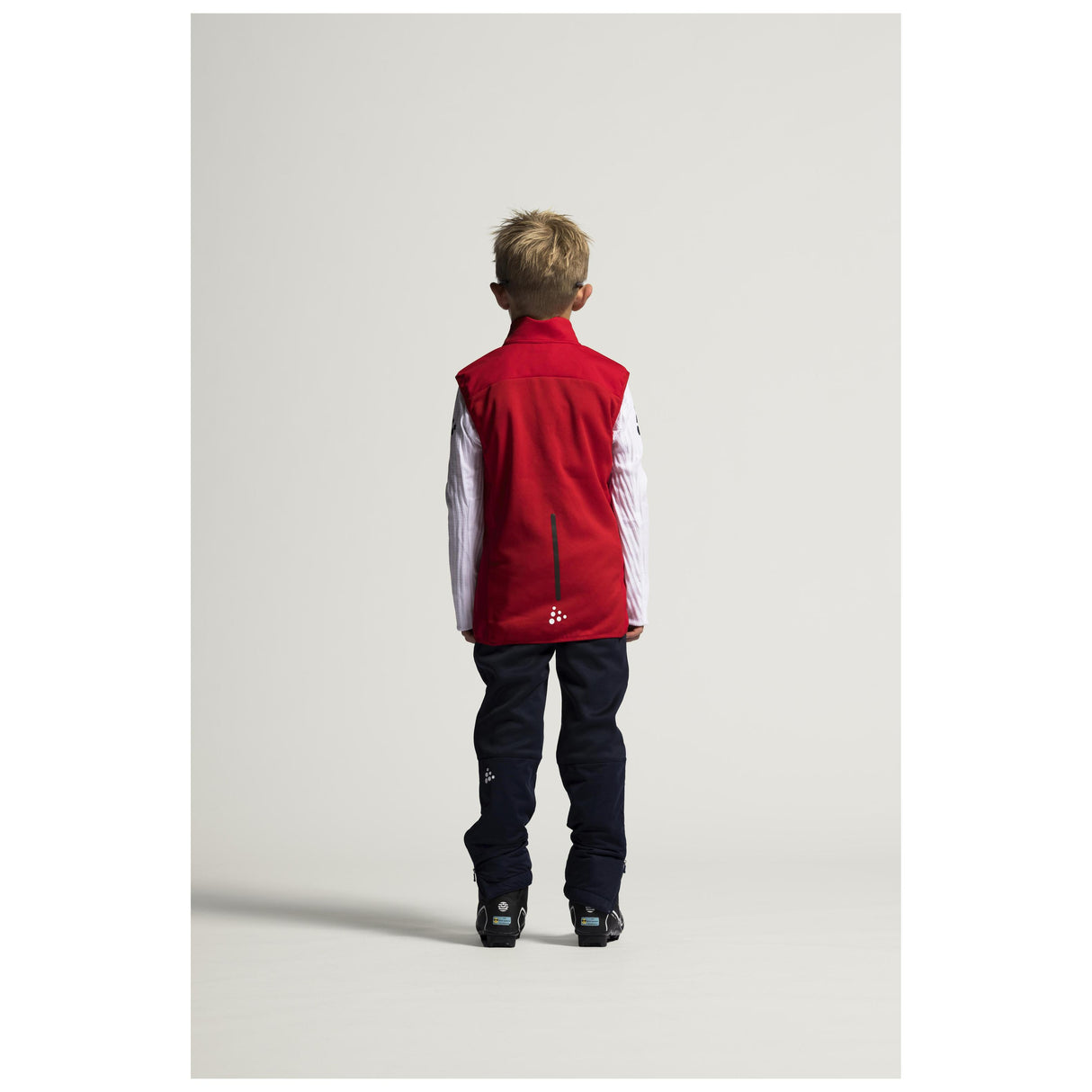 Adv Nordic Ski Club Vest Jr - Red - Closeup 3