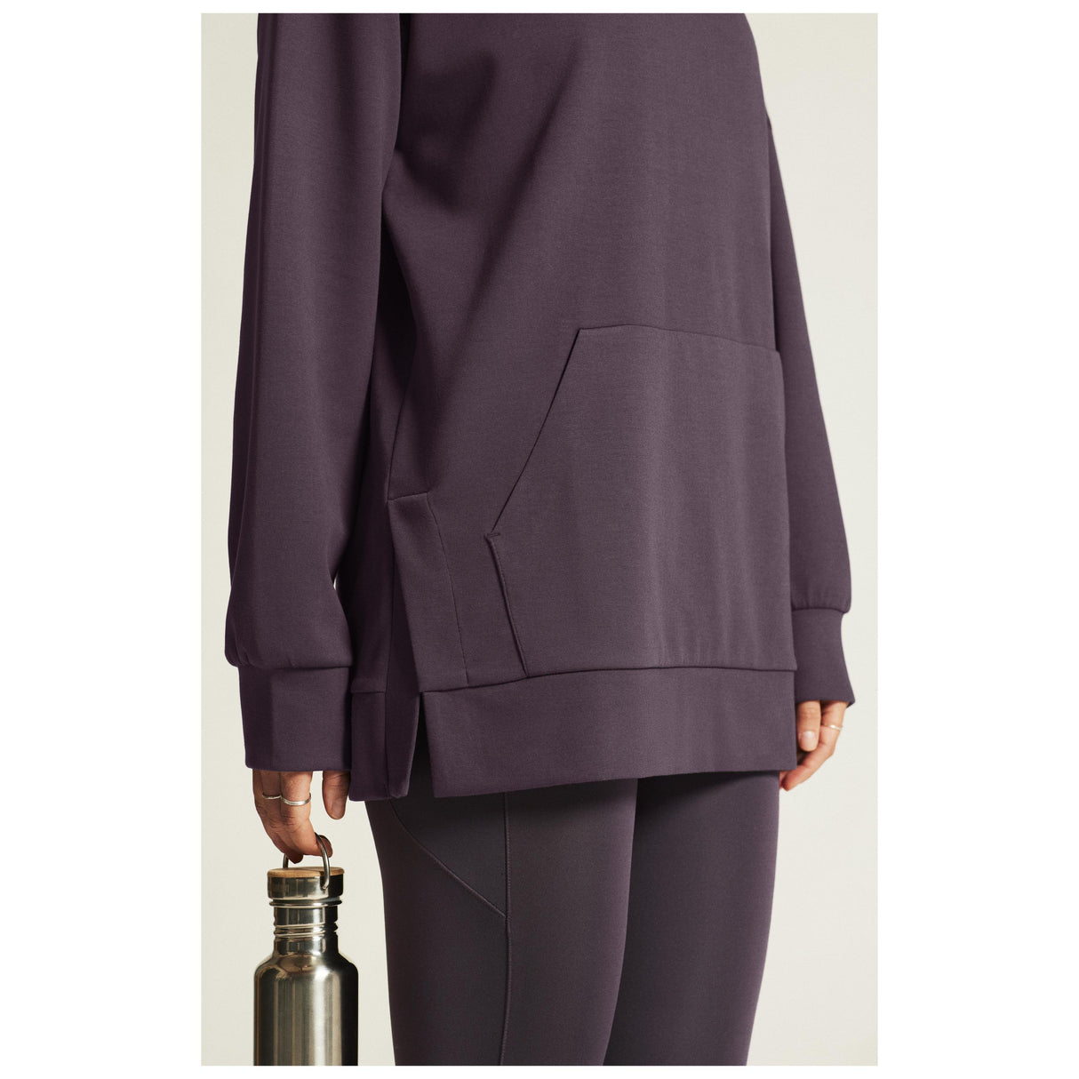 Adv Join Long Hoodie W - Dark Plum - Closeup 6