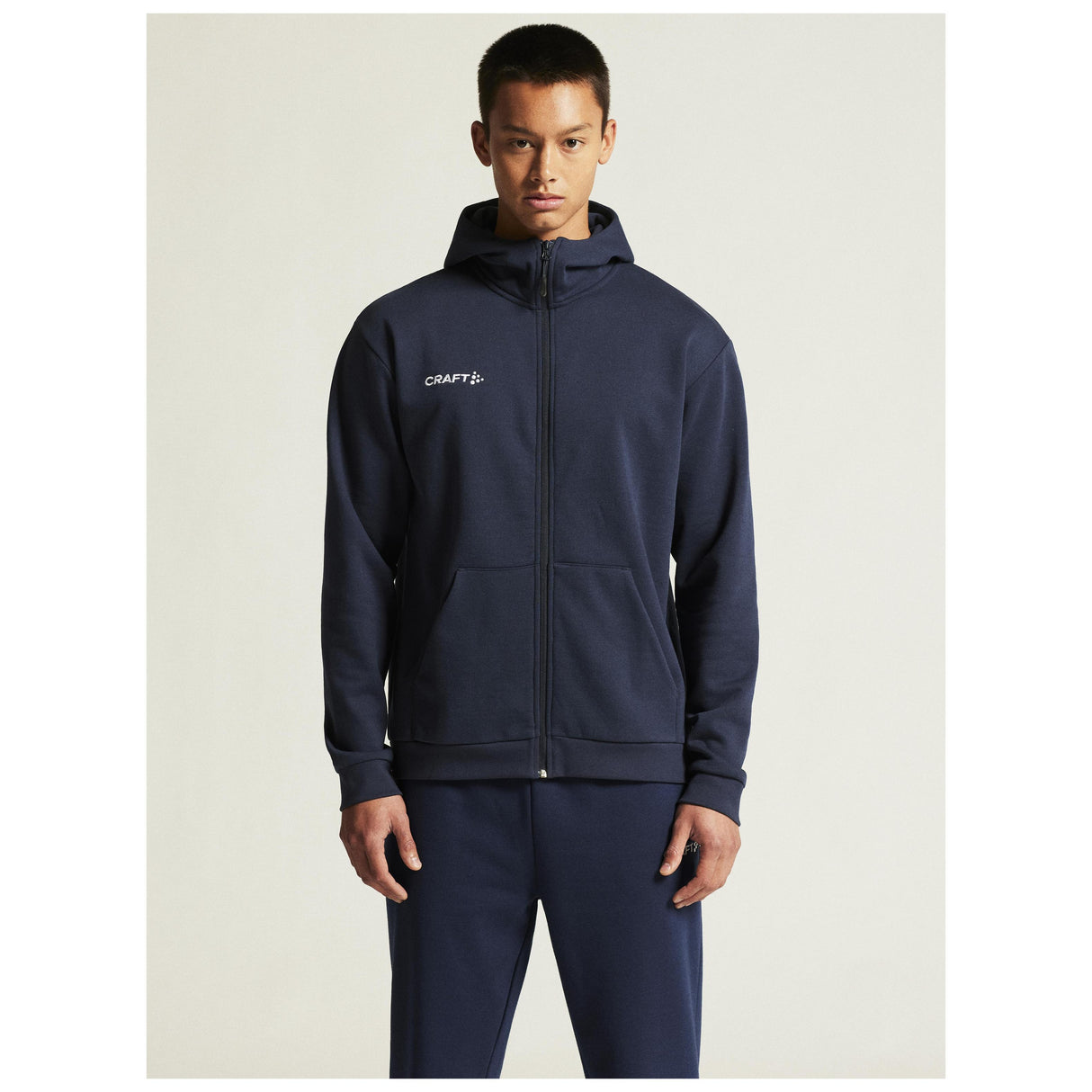 Community 2.0 Logo Fz Hoodie M - Navy - Closeup 5