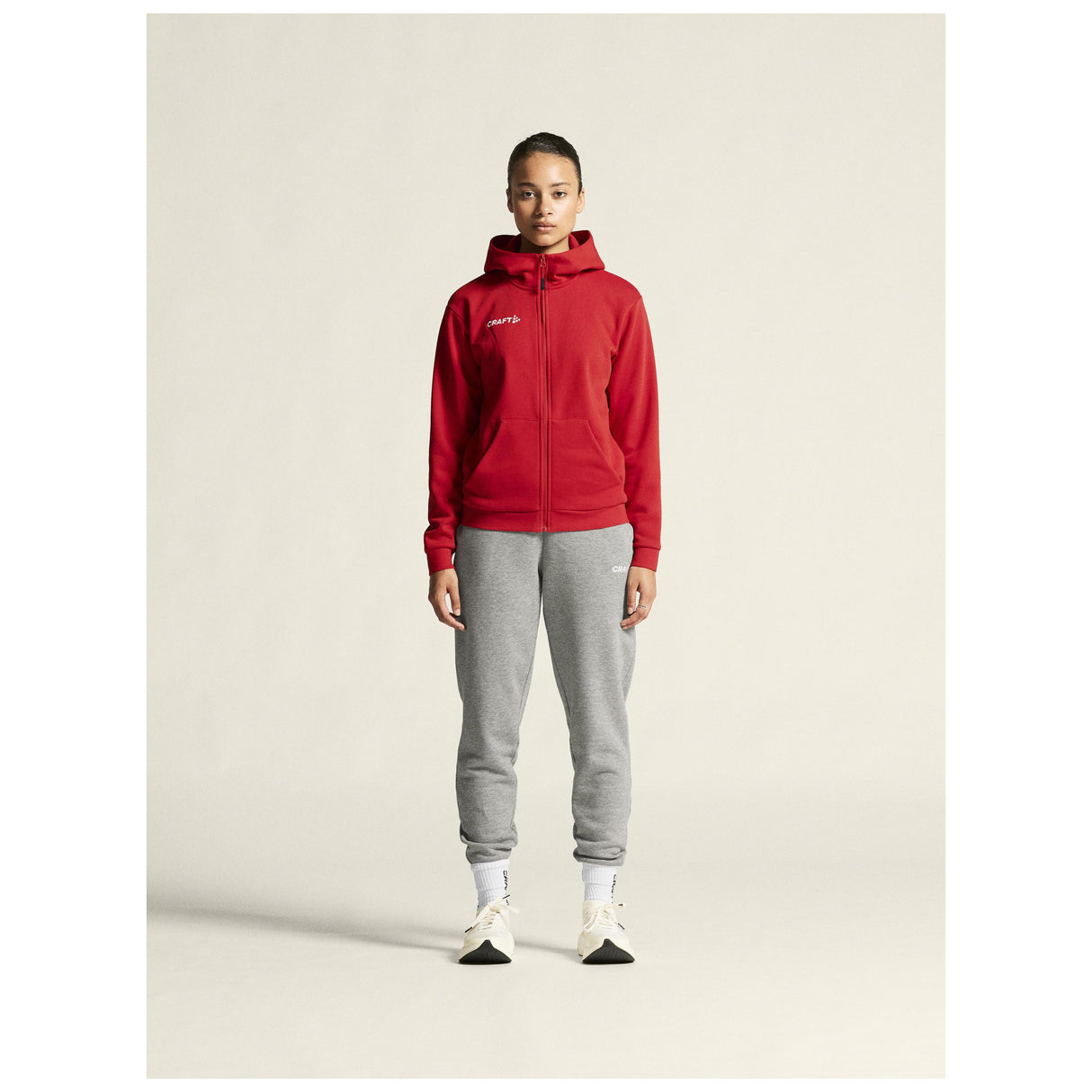 Community 2.0 Logo Fz Hoodie W - Red - Closeup 1